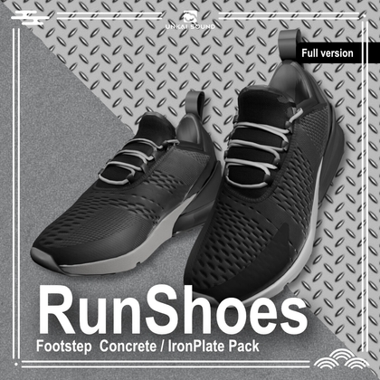 【Full version】運動靴の足音効果音素材集 -Run Shoes Footstep Concrete/Steal Pack- [UNAKI SOUND]