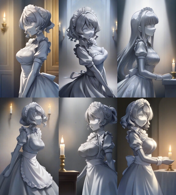 地下室の石化メイドさん 画像1