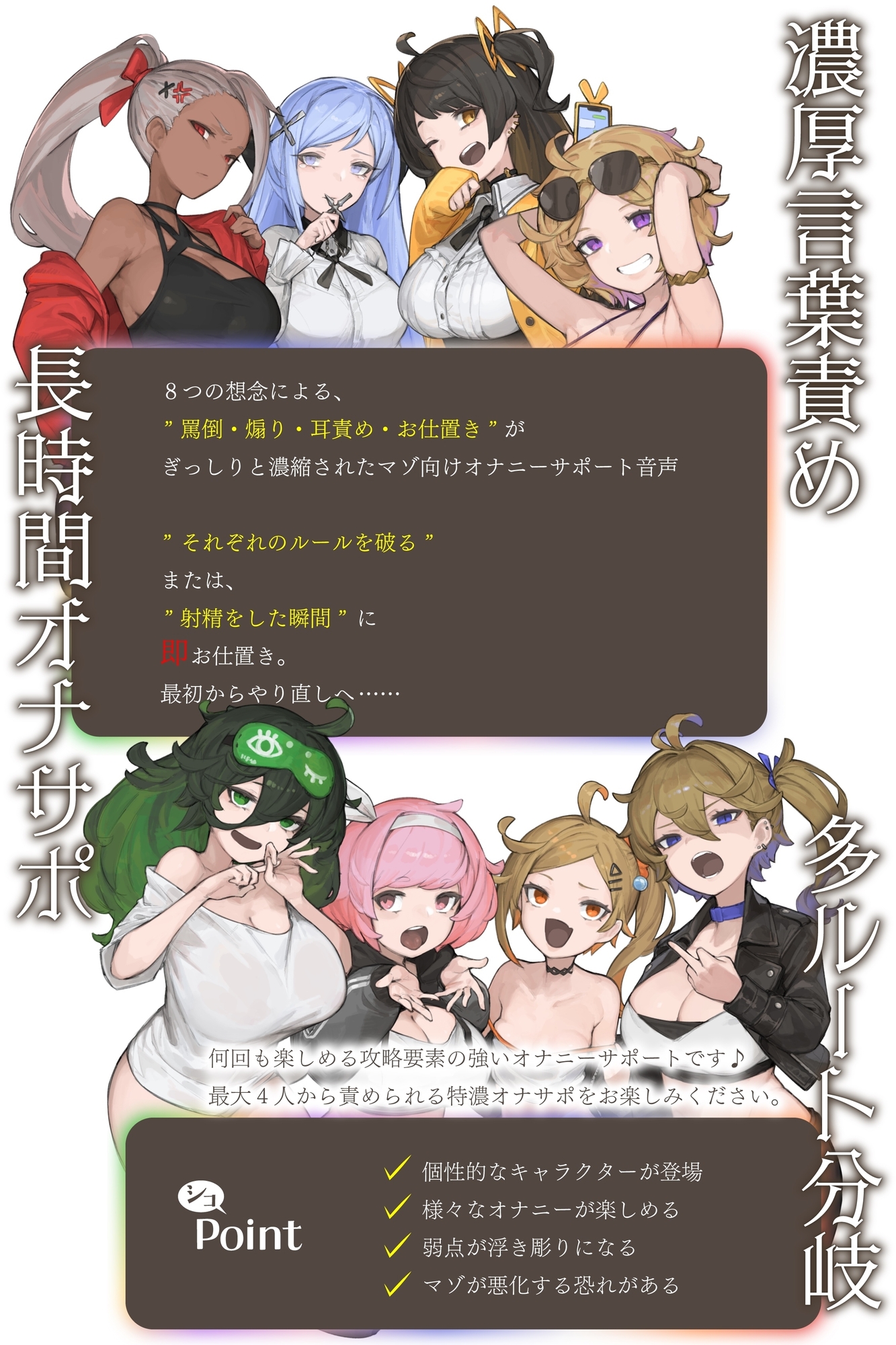 【10時間超え↑ウルトラボリューム】【マゾ向け】8つの想念-クリアできるまでループから抜け出せない?破滅覚悟のルート分岐オナサポ【KU100 高音質】_1