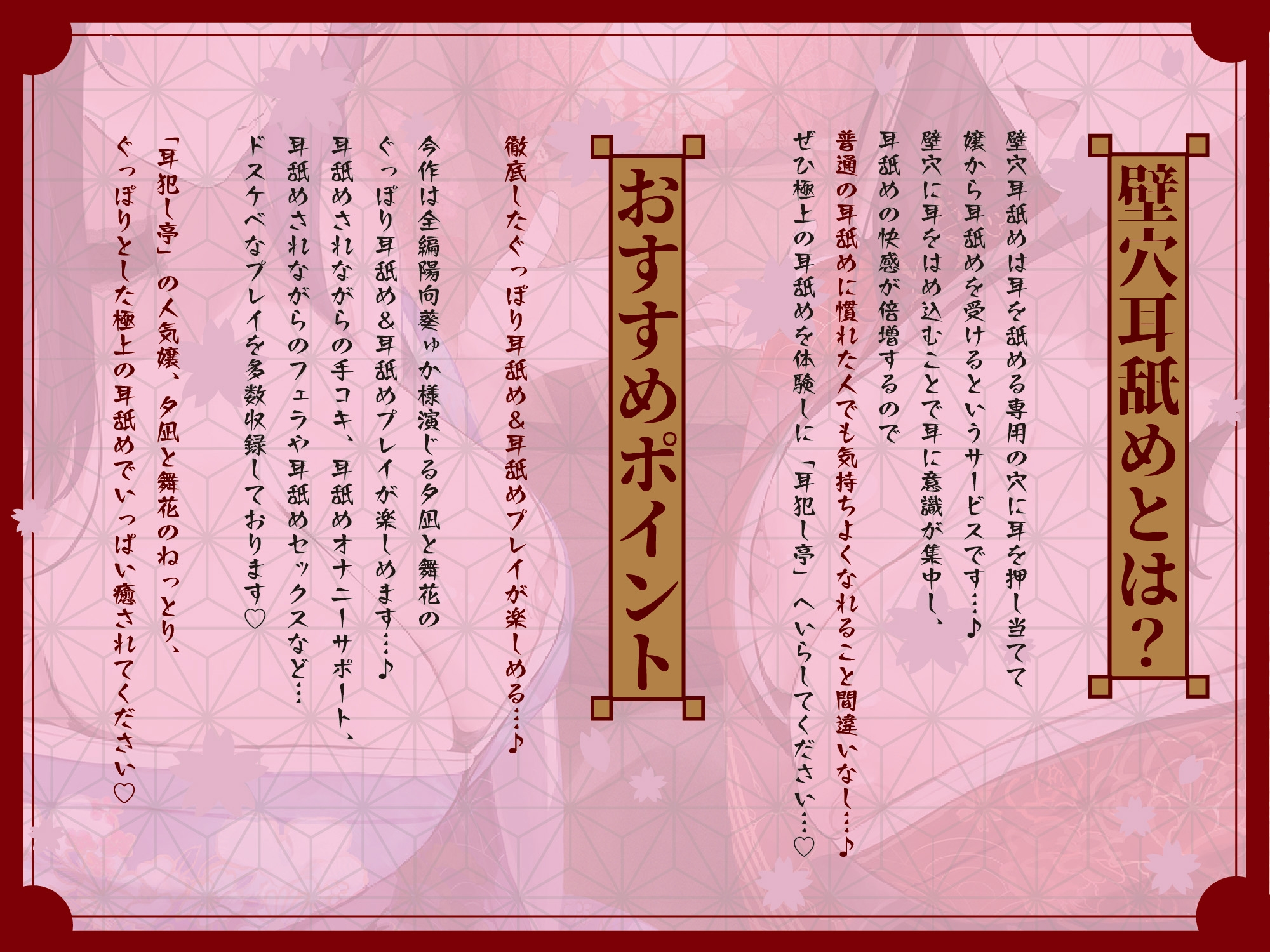 ✅豪華4大特典付き✅【全編ぐっぽり極深耳奥舐め】壁穴耳舐め専門「耳犯し亭」へようこそ2～耳奥舐めに特化したドスケベ耳舐め嬢×2による極上耳奥舐め性感サービス～ 画像2