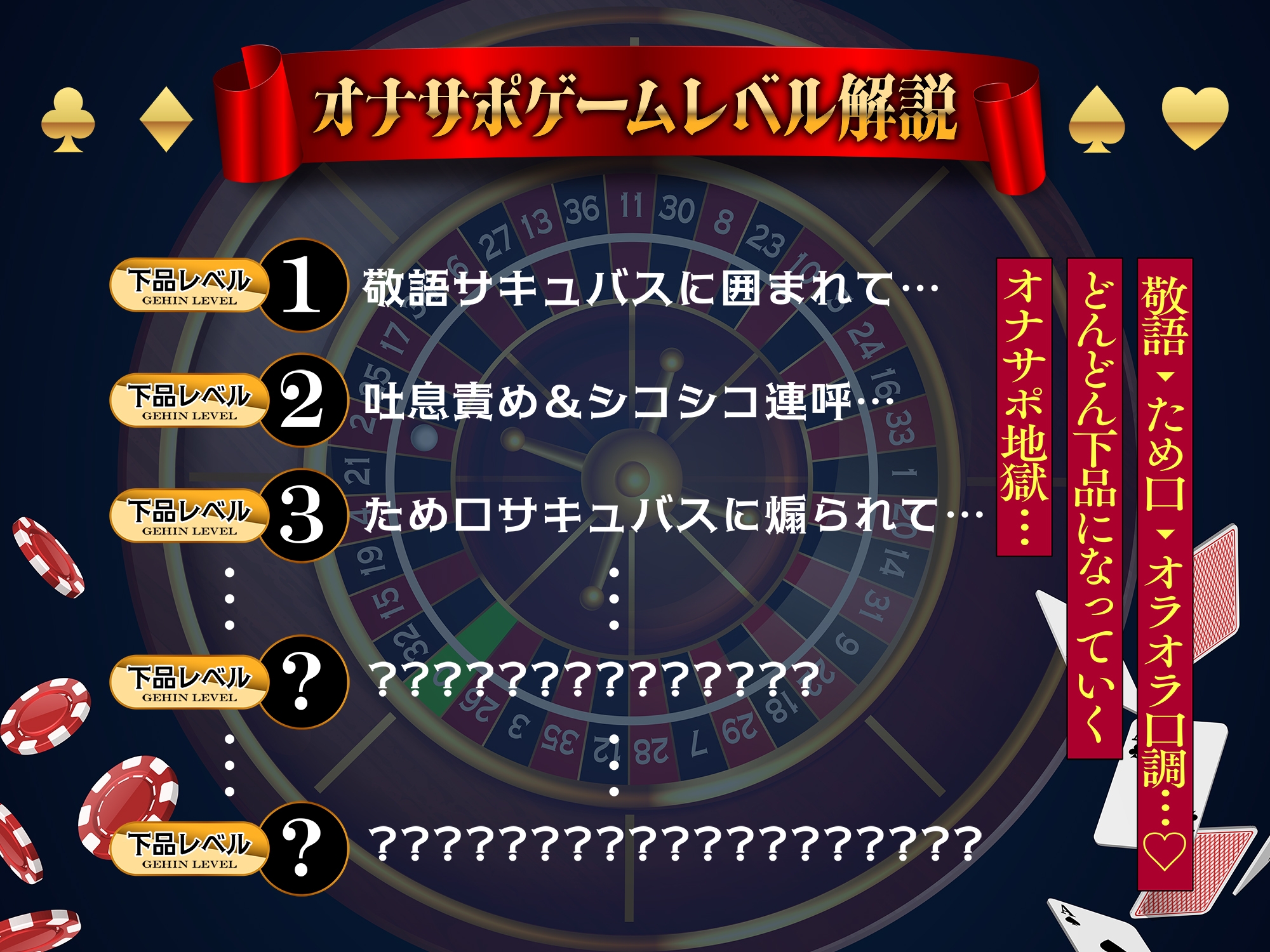 【♡下品レベルMAX♡】バニーサキュバスのいじわるシコシコ搾精カジノ～BETするほど下品になるドスケベ淫語で限界オナサポゲーム♪【4P攻め有り/敗北射精/ドM自覚】 画像3