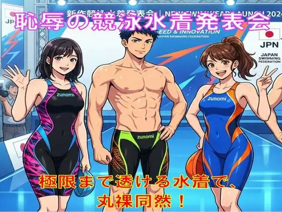 恥辱の競泳水着発表会。極限まで透ける水着で、丸裸同然！