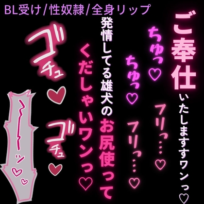 【BL受け/性奴○/全身リップ】雄犬のコスプレをしてご主人様の性処理をする性奴○