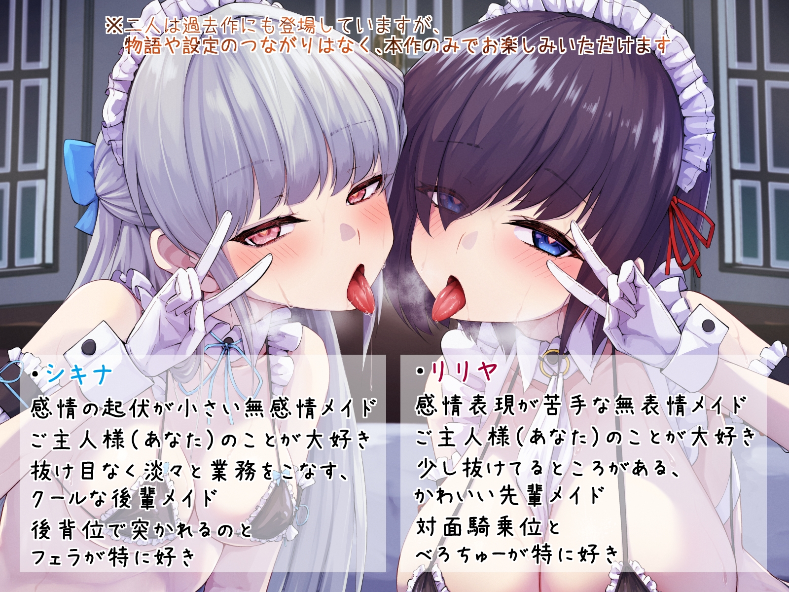 【ダブル全身舐め】二人の無表情メイドとひたすらドスケベせっくす【目隠し・マスクフェラ】 画像3