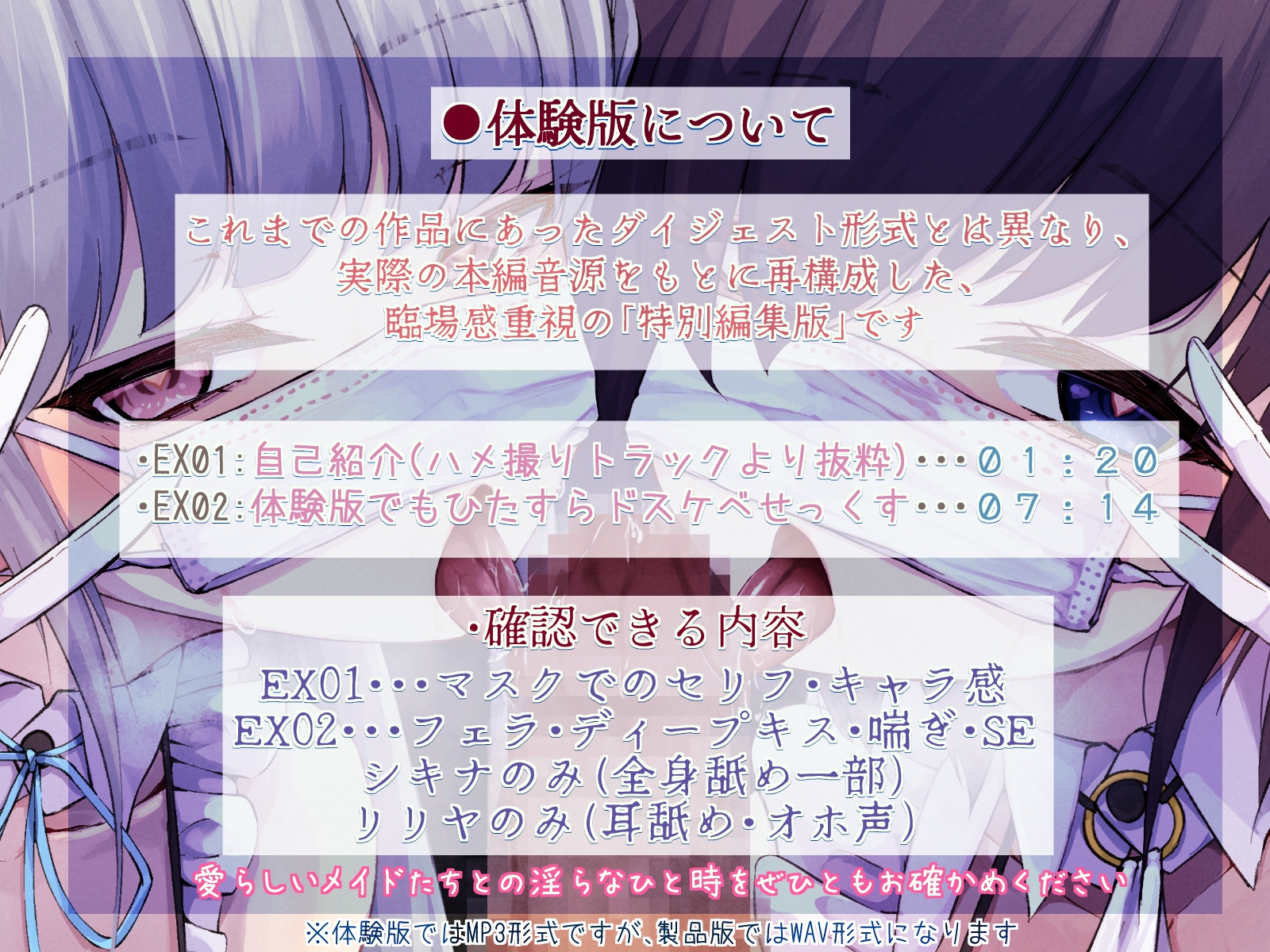 【ダブル全身舐め】二人の無表情メイドとひたすらドスケベせっくす【目隠し・マスクフェラ】 画像7