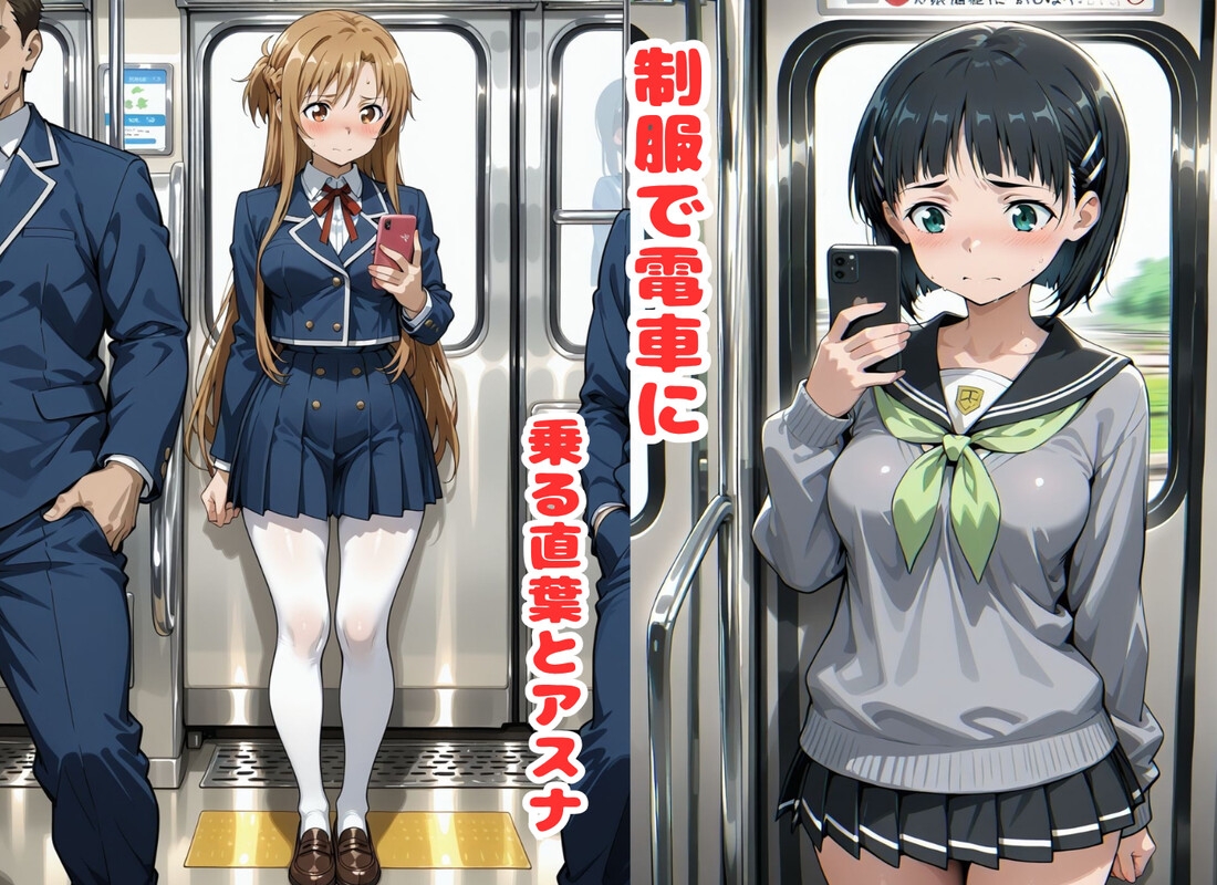 ヒロインの通学路 電車で犯してさらにトイレに連れ込む話 アスナ,直葉編 画像1