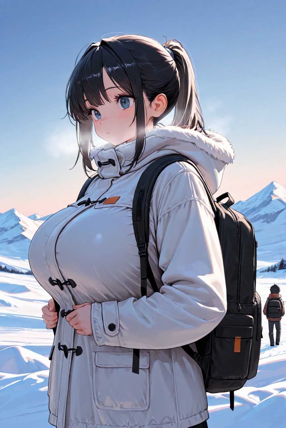 凍える雪山 肌を合せて温まろ_1