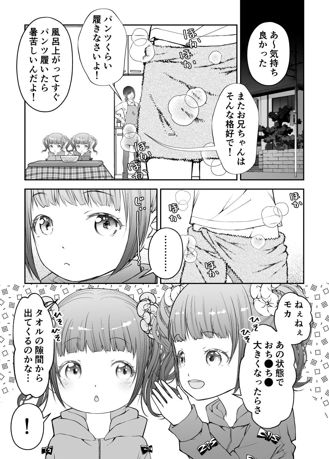 妹たちが風呂上りも俺のちんこで自由研究して困る 画像1