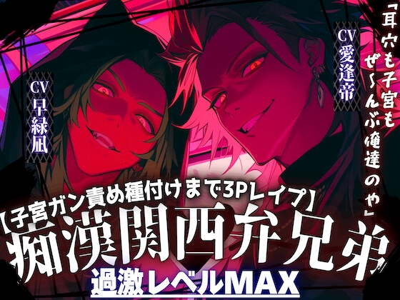 【※超大型新人緊急参戦※】⚠︎過激レベルMAX関西弁兄弟【ドS痴○兄弟に容赦無く犯される…】『耳穴も子宮もぜ〜んぶ俺達と繋がろや』【子宮悶絶種付け一穴二竿同時挿入】