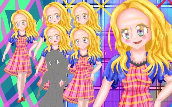 立ち絵素材21チュニックワンピースの女の子 [ERASER]