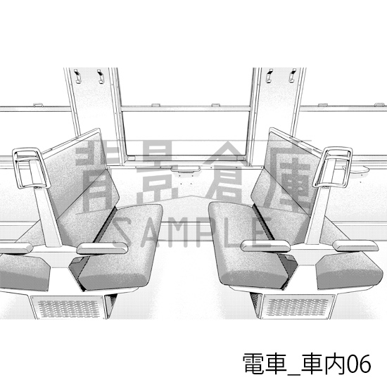 【トーンつき背景】電車_背景素材集2(車内)