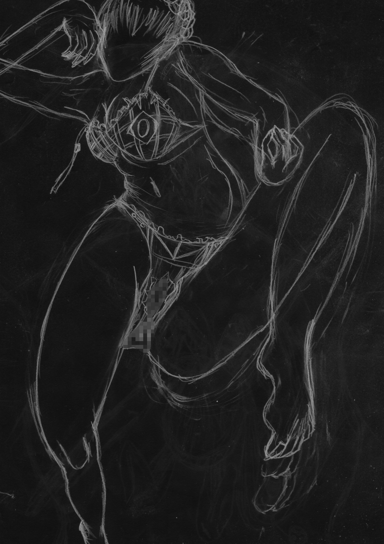 黒よりも黒いエロティックホラー黒戯絵集「マネキンポーズ6」 画像1
