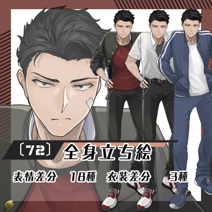 【立ち絵素材74】男子学生(衣装差分あり) [素材屋まるお]