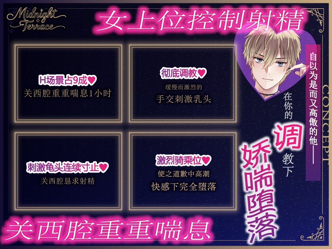 【簡体中文同捆版/女性主导♡关西腔一小时娇喘】自以为是的主题咖啡厅店员被狠狠惩罚射精寸止“拜托了,快让我射精吧♡”/ Midnight Terrace Vol.02 一翔