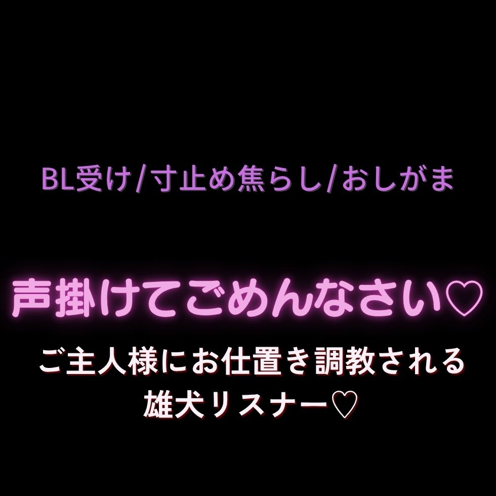 【BL受け/寸止め焦らし/おしがま】声掛けてごめんなさい♡ご主人様にお仕置き調教される雄犬リスナー♡ 画像1