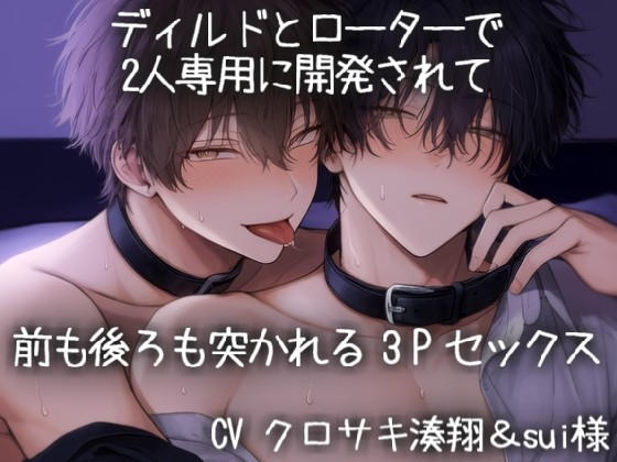 ディルドとローターで2人専用に開発されて前も後ろも突かれる3Pセックス