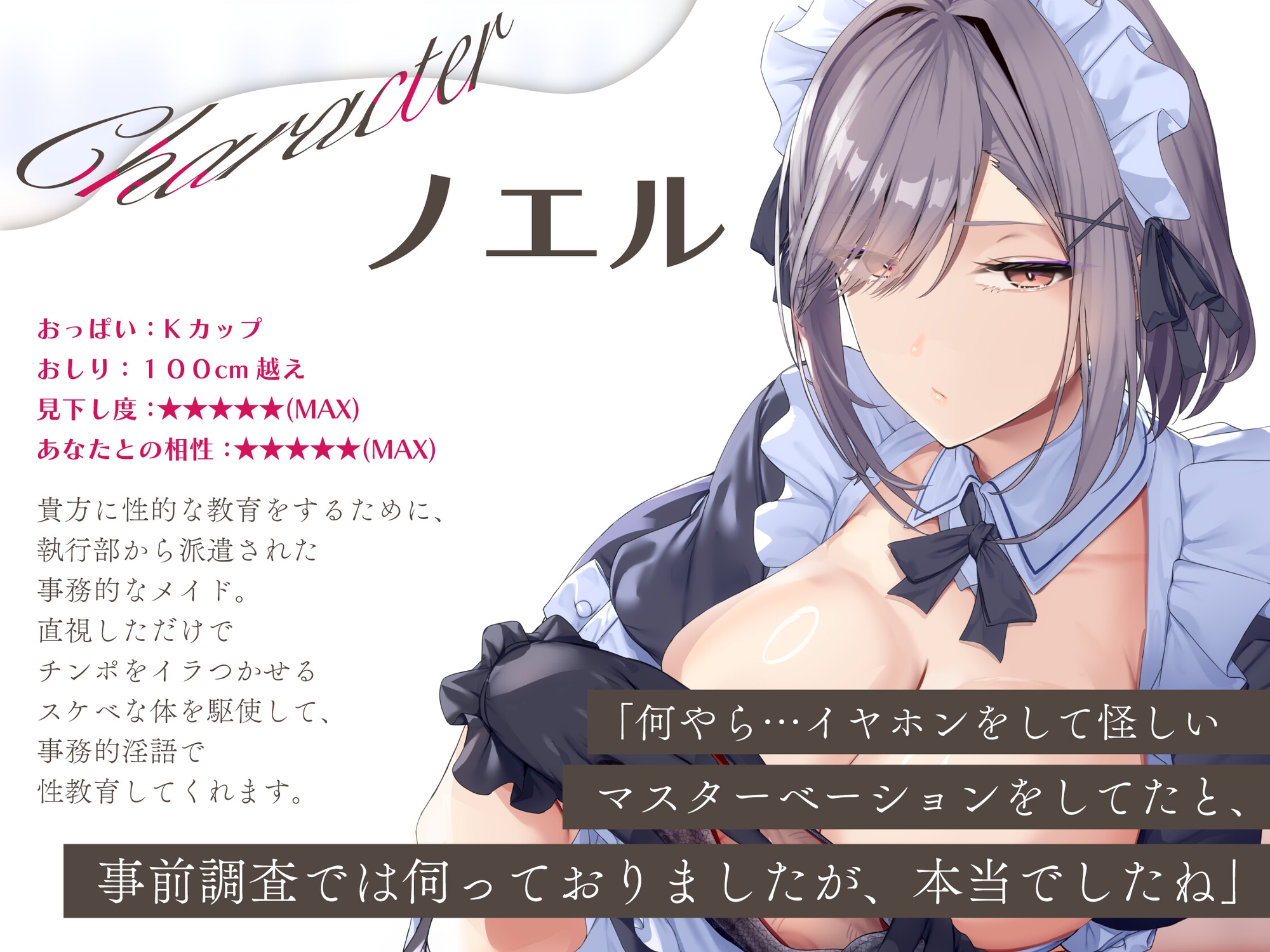 見下し淫語 事務的メイドのクソマゾ教育 性的な経験が少ないお坊ちゃまの性癖を拗らせてくる事務的Kカップメイドにたっぷり搾り取られる 画像2