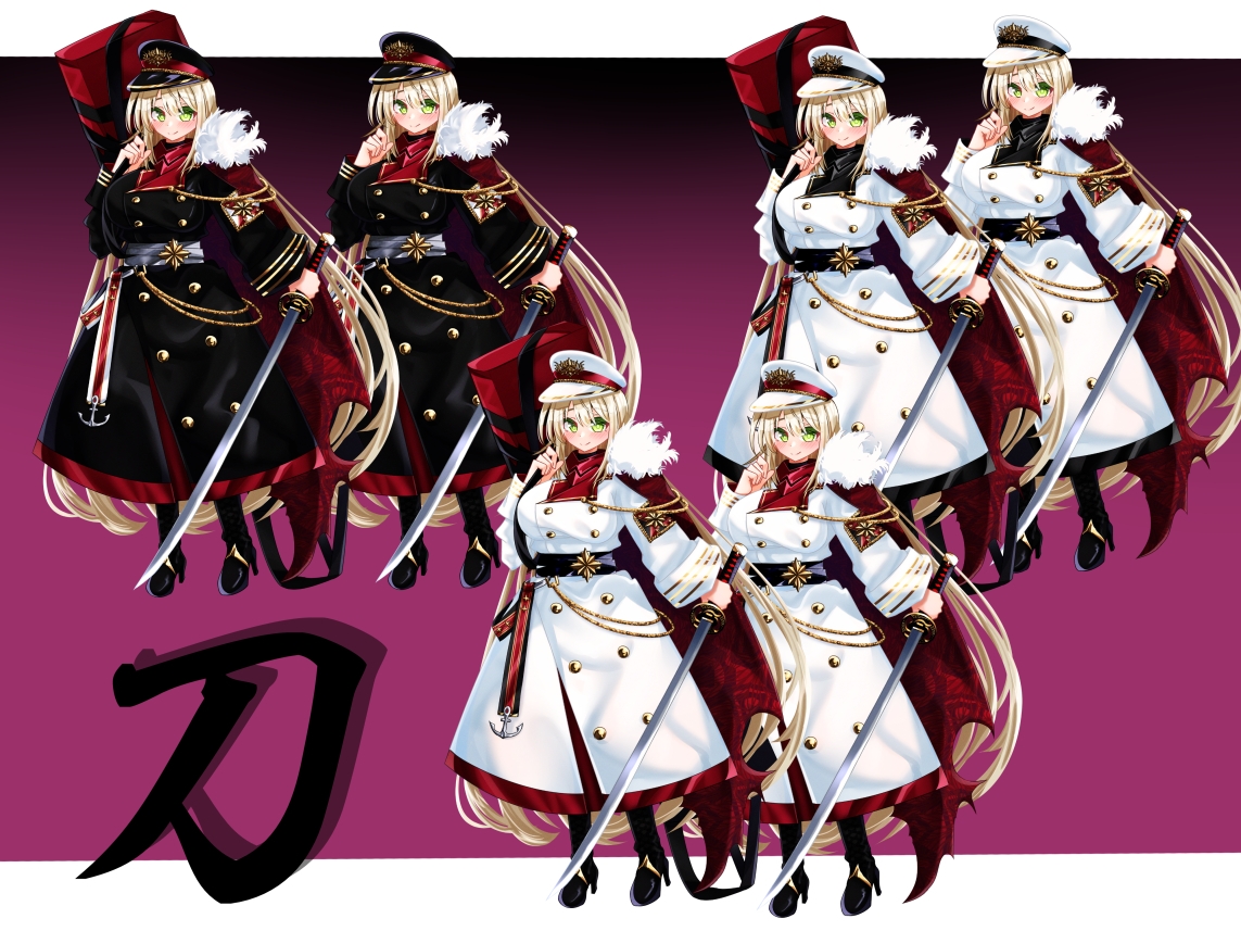 立ち絵素材 軍服少女