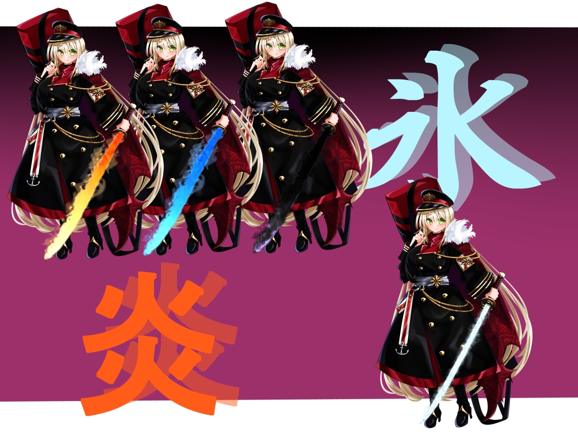 立ち絵素材 軍服少女