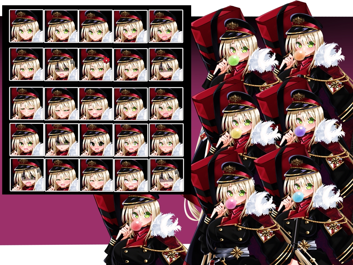 立ち絵素材 軍服少女