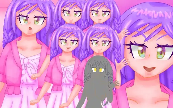 立ち絵素材23表情差分6種ピンクジャケットの女の子