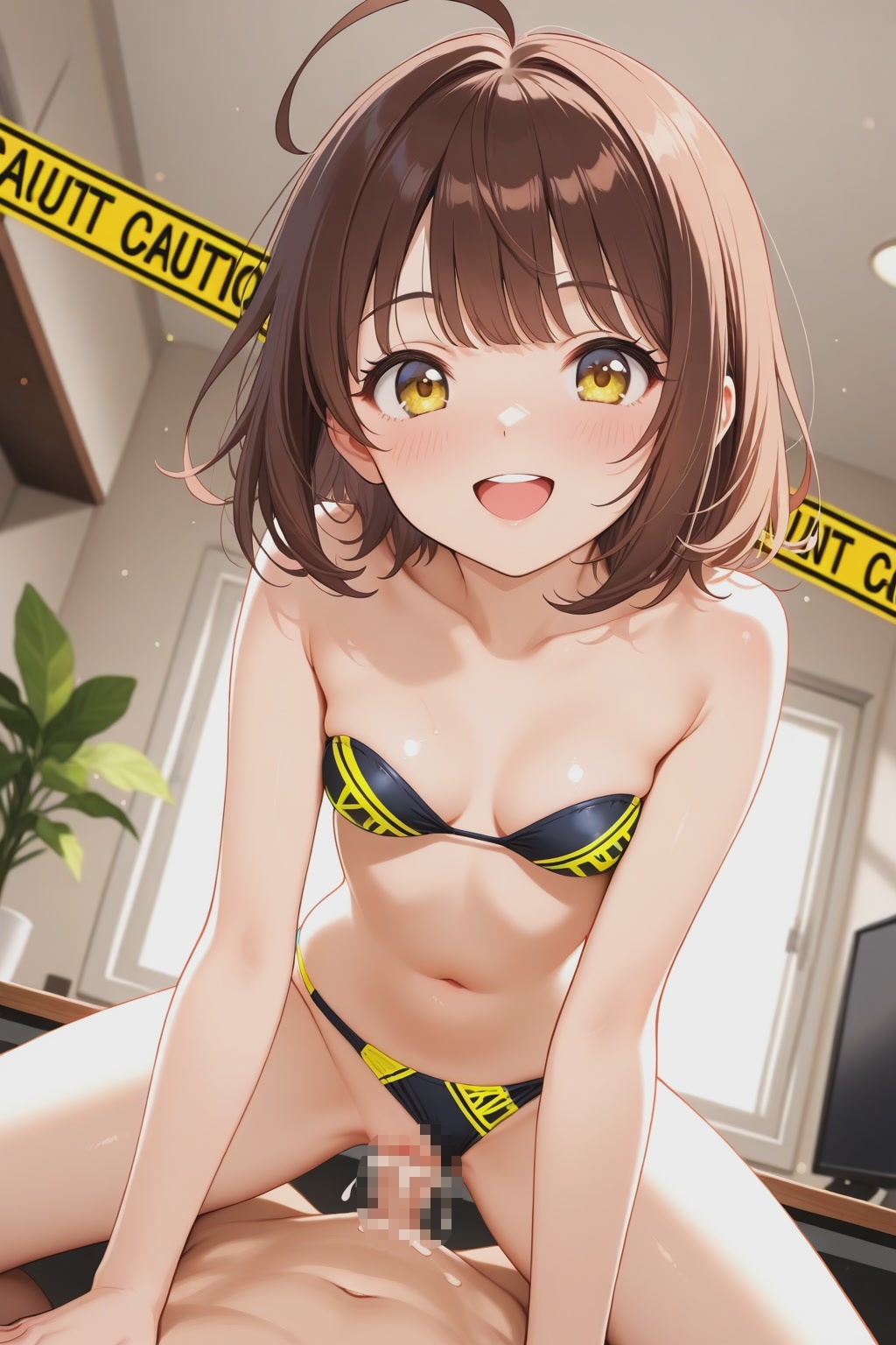 夢見る乙女の秘密12注意テープ柄ビキニ編1_1