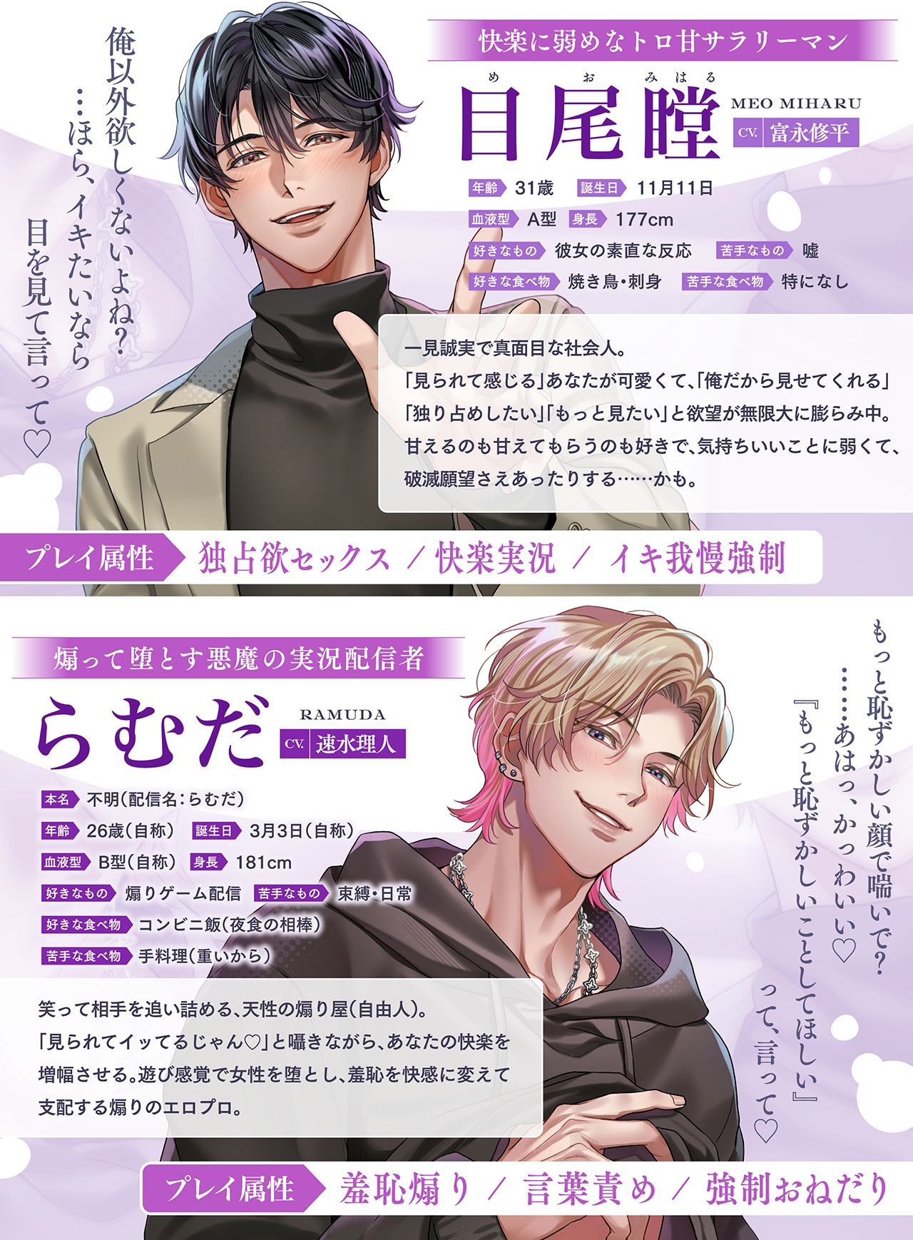 【ぐちゃとろ3P】導入編 見られて、晒されて、煽られて。快楽漬けハメ堕ちナイト 【CV.富永修平/速水理人】