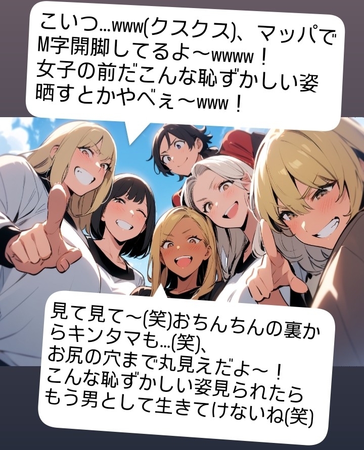 いじめっ娘倶楽部のSPHボイス·短小包茎くんイジメ 屋上編·第1話·ヤンキーデビューの軟弱男子が不良の先輩女子にシメられて短小包茎チンポを晒し者に…！ 画像5