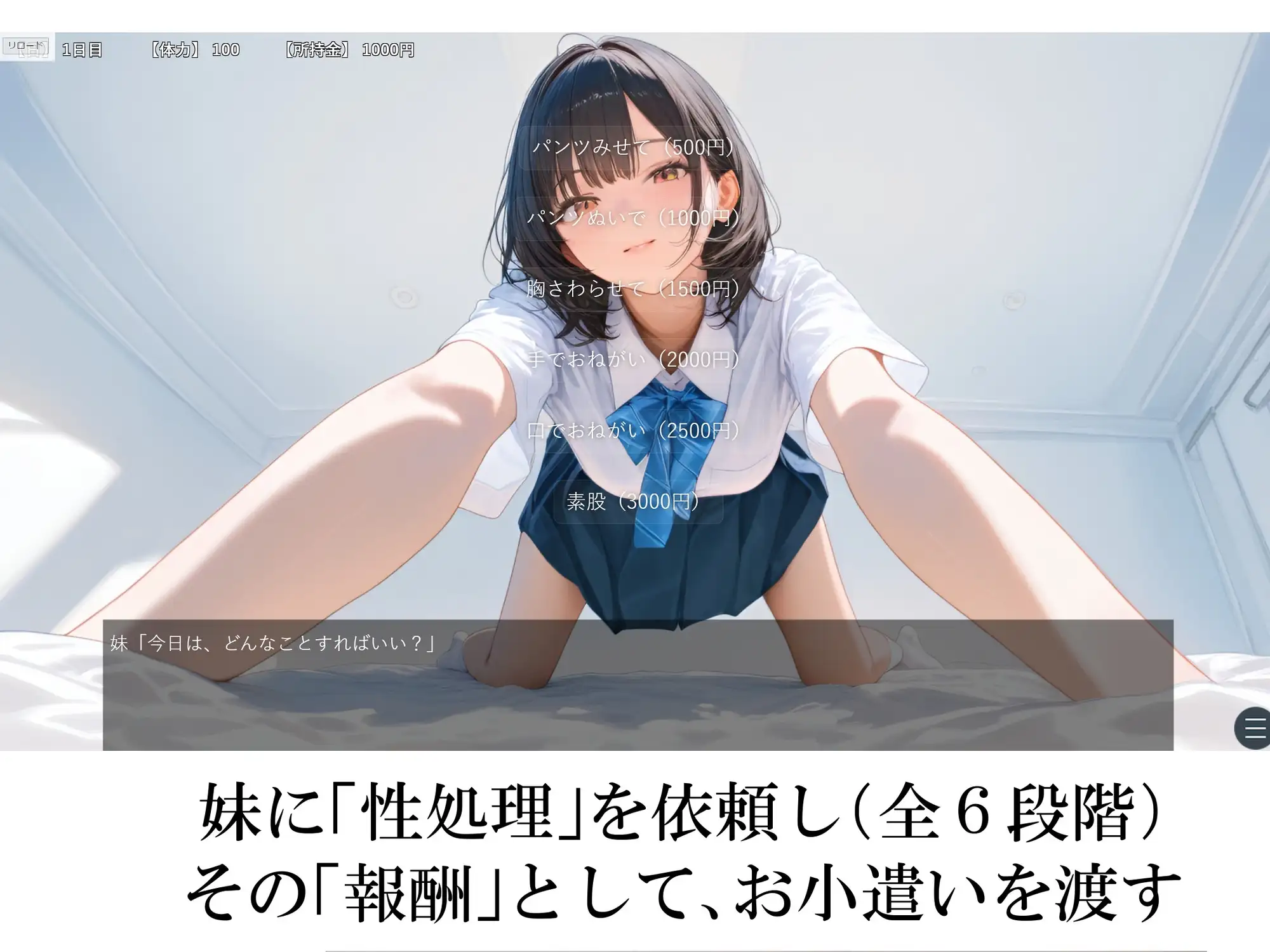 兄の性欲処理でお小遣いを稼ぐ妹【ゲーム版】