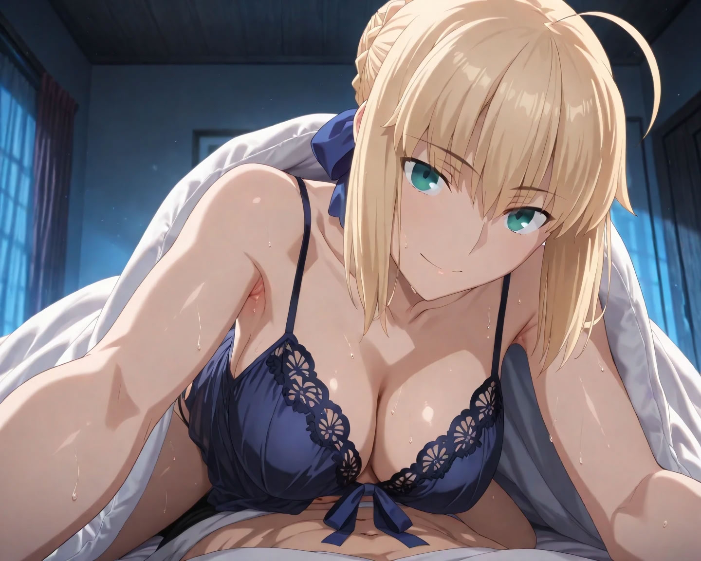 セイバー巨根男に溺れる 汗だく浮気SEX セリフ付きイラスト有_2