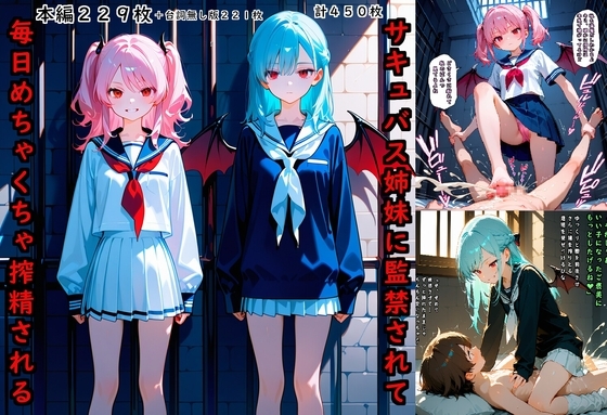 サキュバス姉妹に監禁されて毎日めちゃくちゃ搾精される