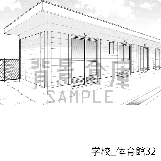 【トーンつき背景】学校_背景素材集32(体育館)