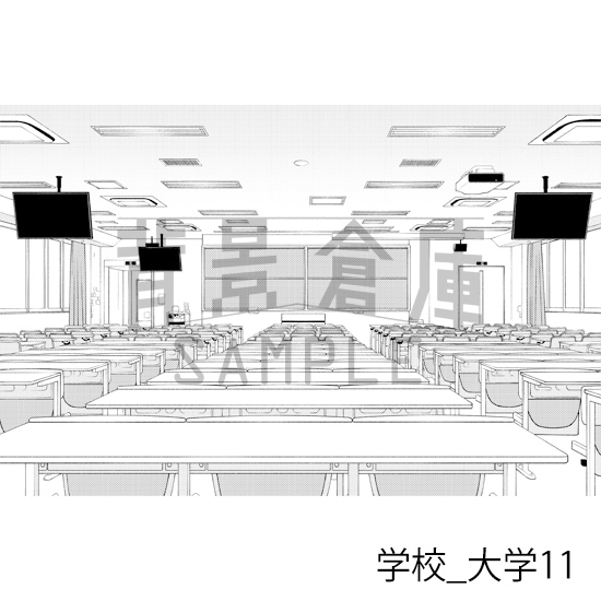 【トーンつき背景】学校_背景素材集35(大学)