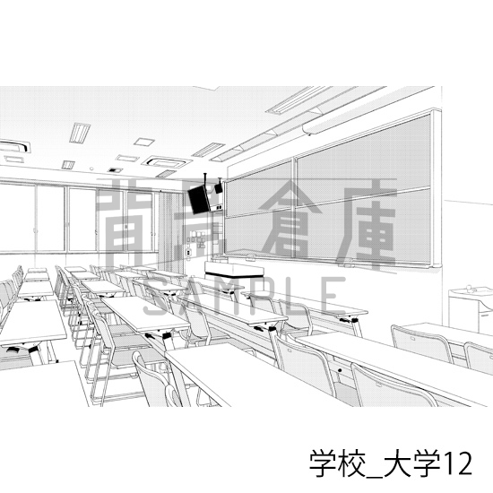 【トーンつき背景】学校_背景素材集35(大学)