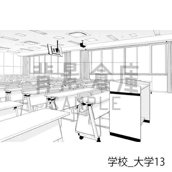 【トーンつき背景】学校_背景素材集35(大学)