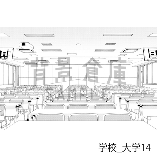 【トーンつき背景】学校_背景素材集35(大学)