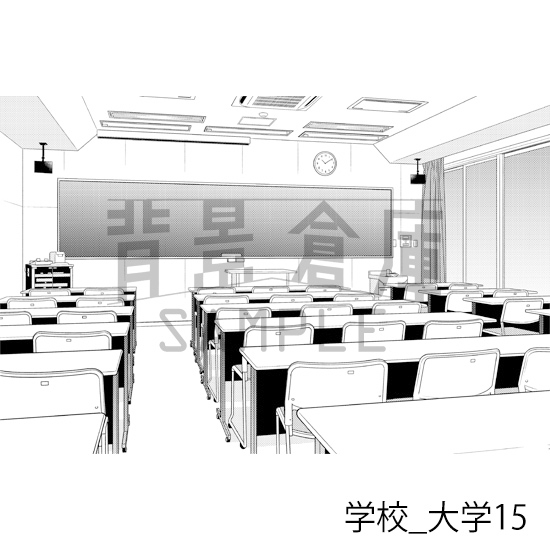 【トーンつき背景】学校_背景素材集36(大学)