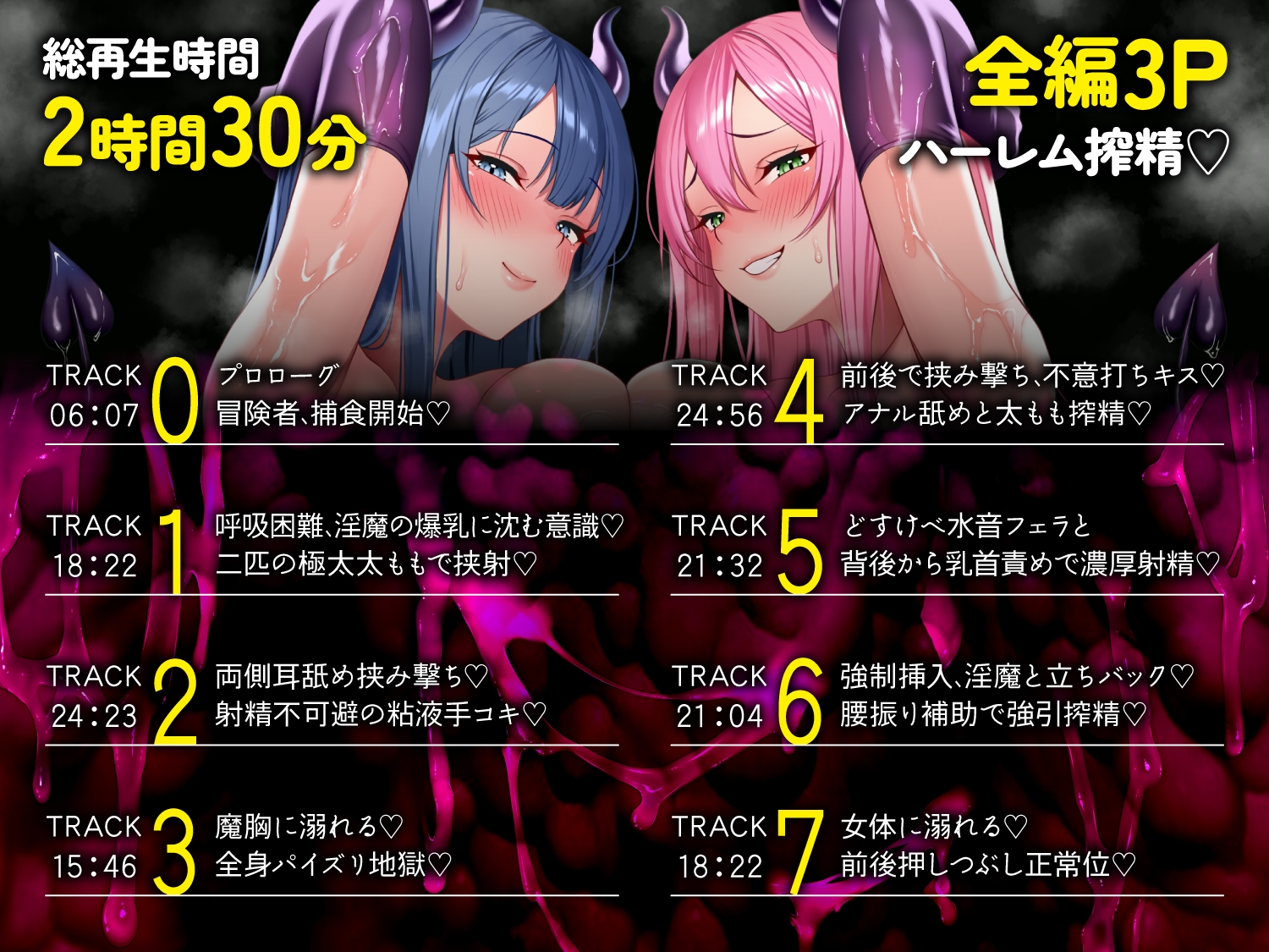 【全編密着3P】【逆レ】宝箱淫魔『双』〜ミミックサキュバス〜貴方はヌルヌルムチムチ巨体双子サキュバスが待ち受けるミミックに閉じ込められた！?♡ 画像4