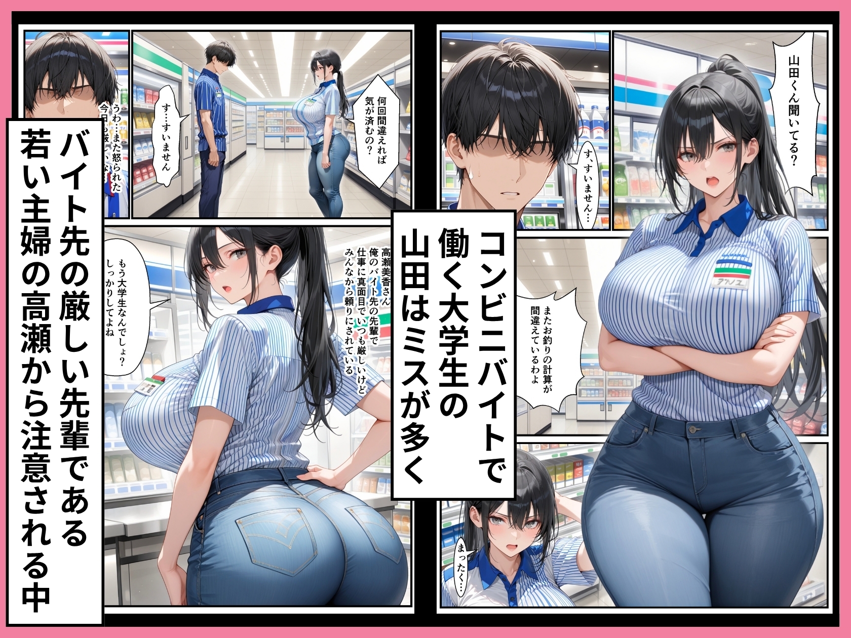 尻マニアの僕がマッチングしたデカ尻美人妻はバイト先のまじめ先輩_1