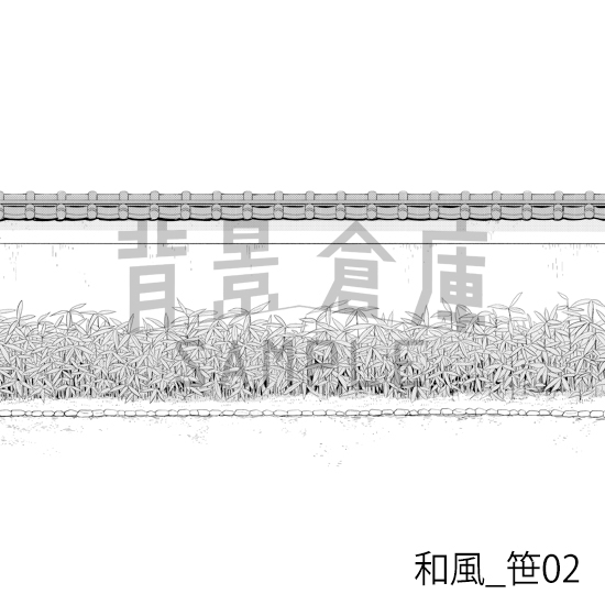【トーンつき背景】和風_背景素材集3(外観・庭)