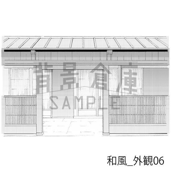 【トーンつき背景】和風_背景素材集5(街並・外観)