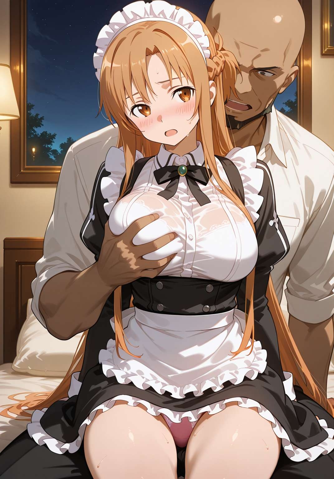 エギルに堕ちたアスナ、メイド服のまま_3