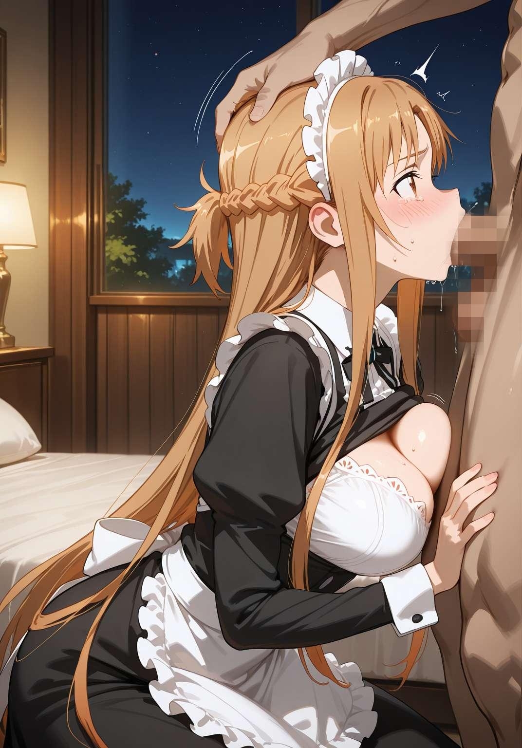 エギルに堕ちたアスナ、メイド服のまま_4