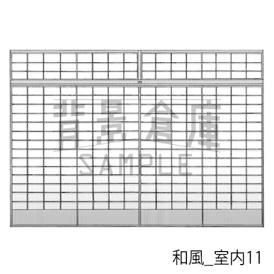 【トーンつき背景】和風_背景素材集7(室内・塀・垣根)