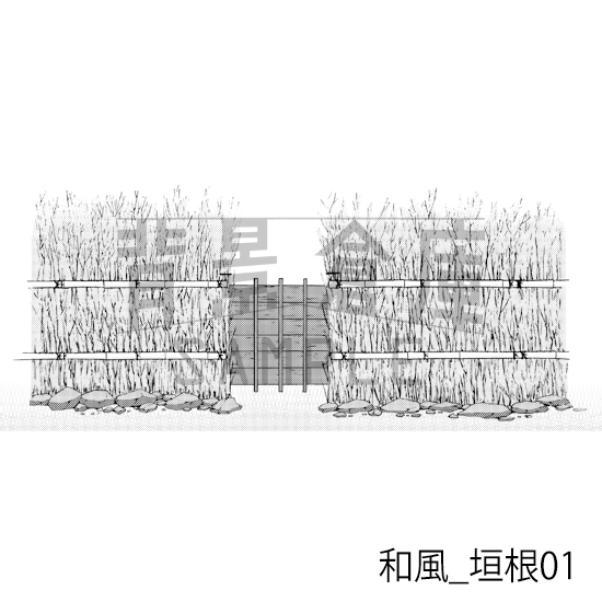 【トーンつき背景】和風_背景素材集7(室内・塀・垣根)