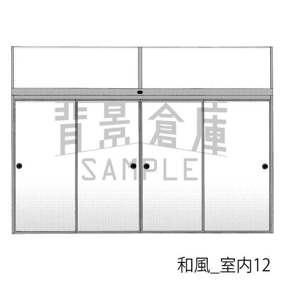 【トーンつき背景】和風_背景素材集7(室内・塀・垣根)