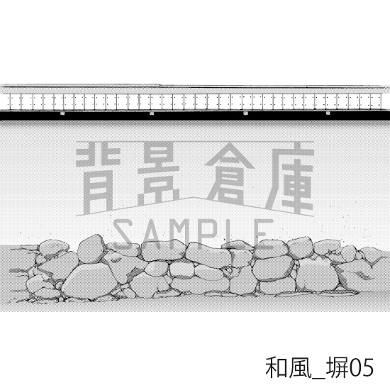 【トーンつき背景】和風_背景素材集7(室内・塀・垣根)