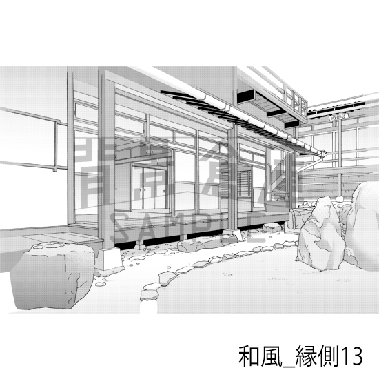 【トーンつき背景】和風_背景素材集8(縁側)