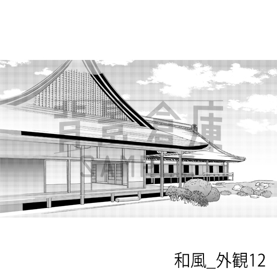 【トーンつき背景】和風_背景素材集9(外観)