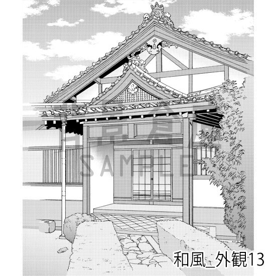 【トーンつき背景】和風_背景素材集9(外観)